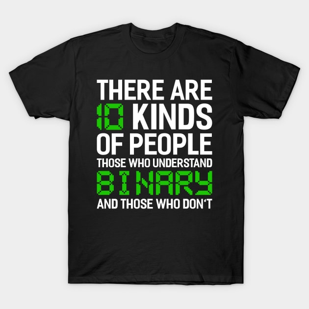 there are 10 kinds of people binary Funny Programming Computer T-Shirt by Tee__Dot